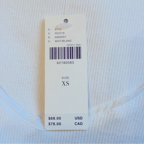 NWT 🆕 Anthro/Maeve White Flutter Sleeve Tee - XS - Picture 8 of 8